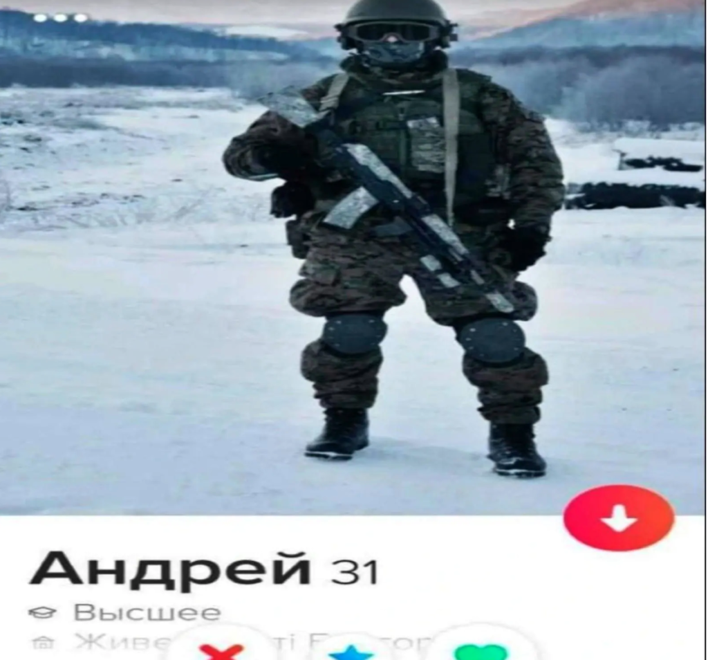 russian soldier using tinder