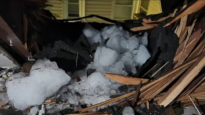 New Jersey: Family narrowly escapes injury as ice chunk falls from plane, smashes through roof