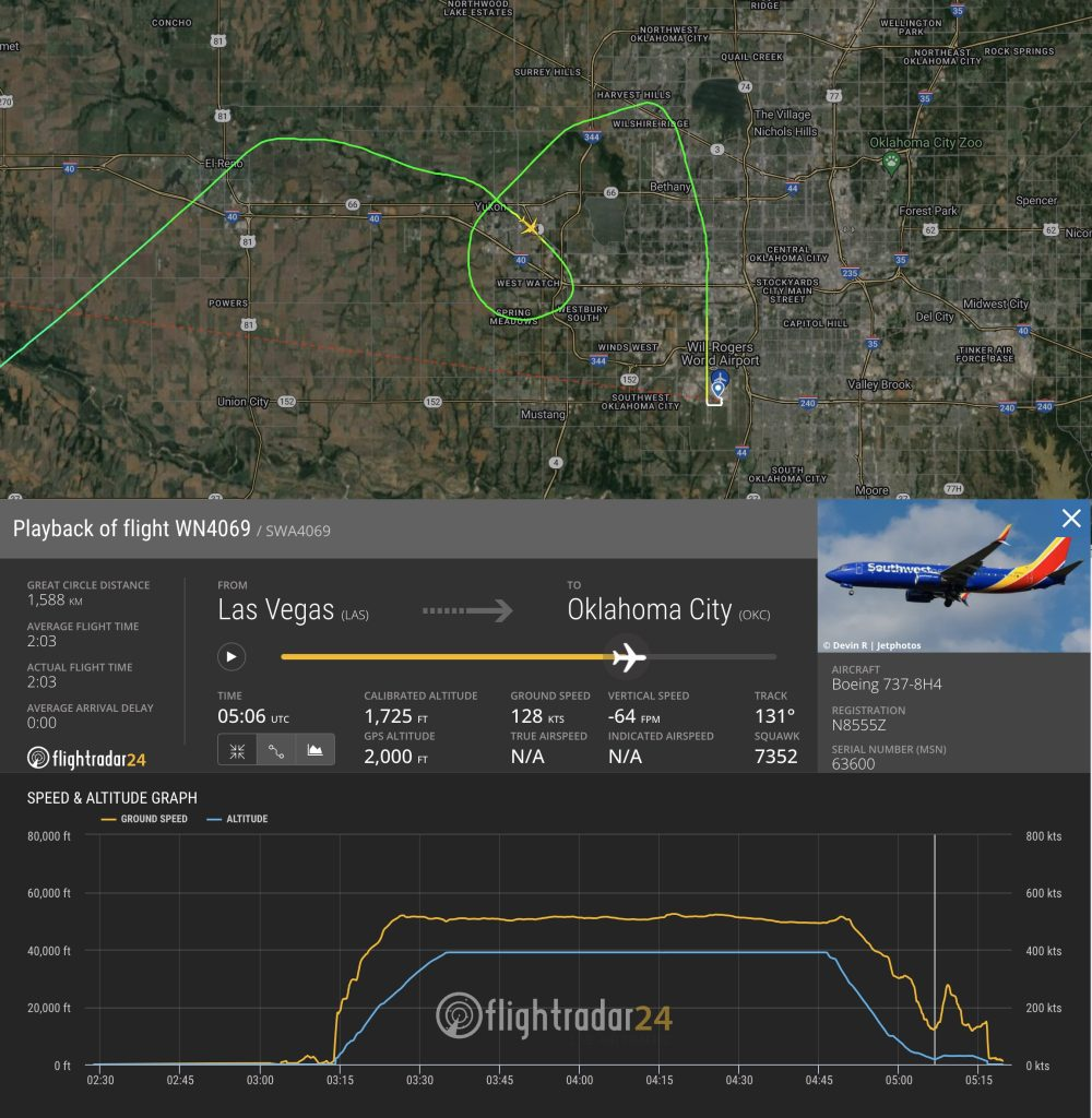 Southwest Boeing 737 triggers low-altitude alert over Oklahoma neighborhood