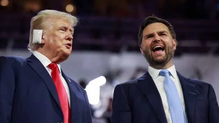 Who persuaded Donald Trump to choose J.D. Vance as his running mate?