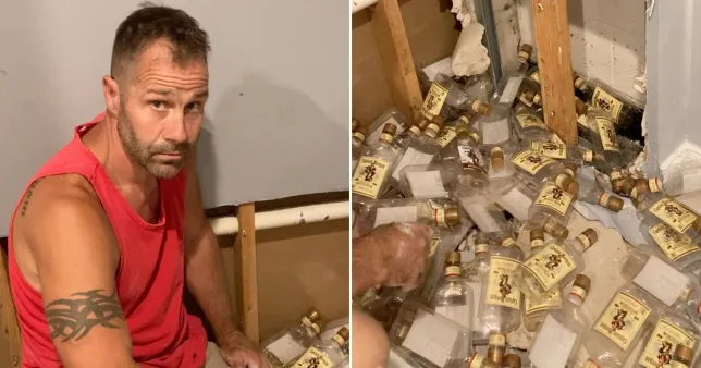 New Jersey couple finds hundreds of rum bottles hidden in their new home's walls