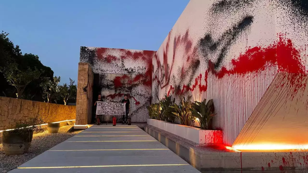 Climate activists spray paint Lionel Messi's Ibiza mansion