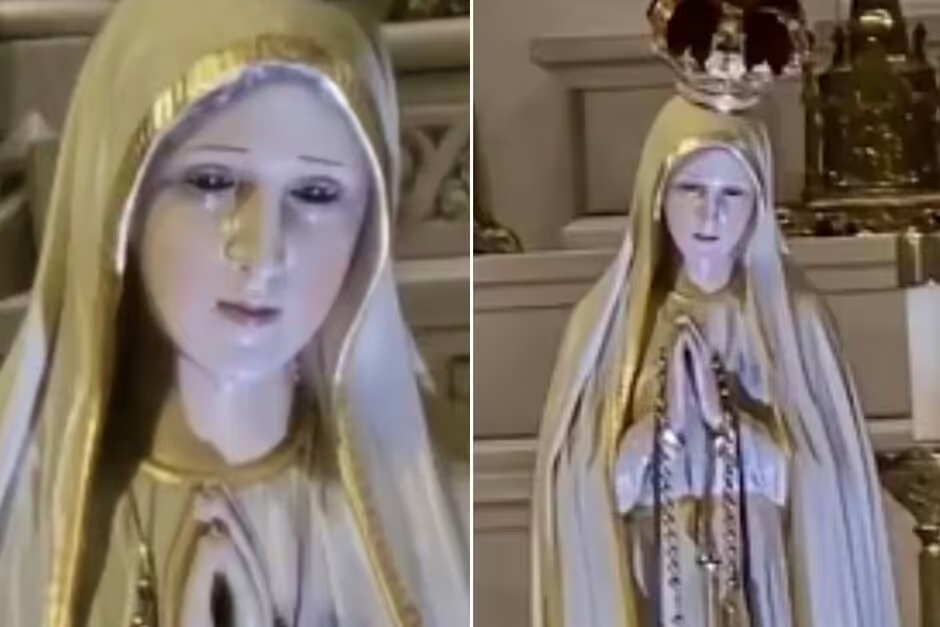 Watch: Virgin Mary statue allegedly "blinks" at worshippers in Ohio church