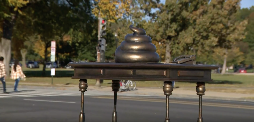 'Poop on Nancy Pelosi's desk' statue in front of the U.S. Capitol draws attention