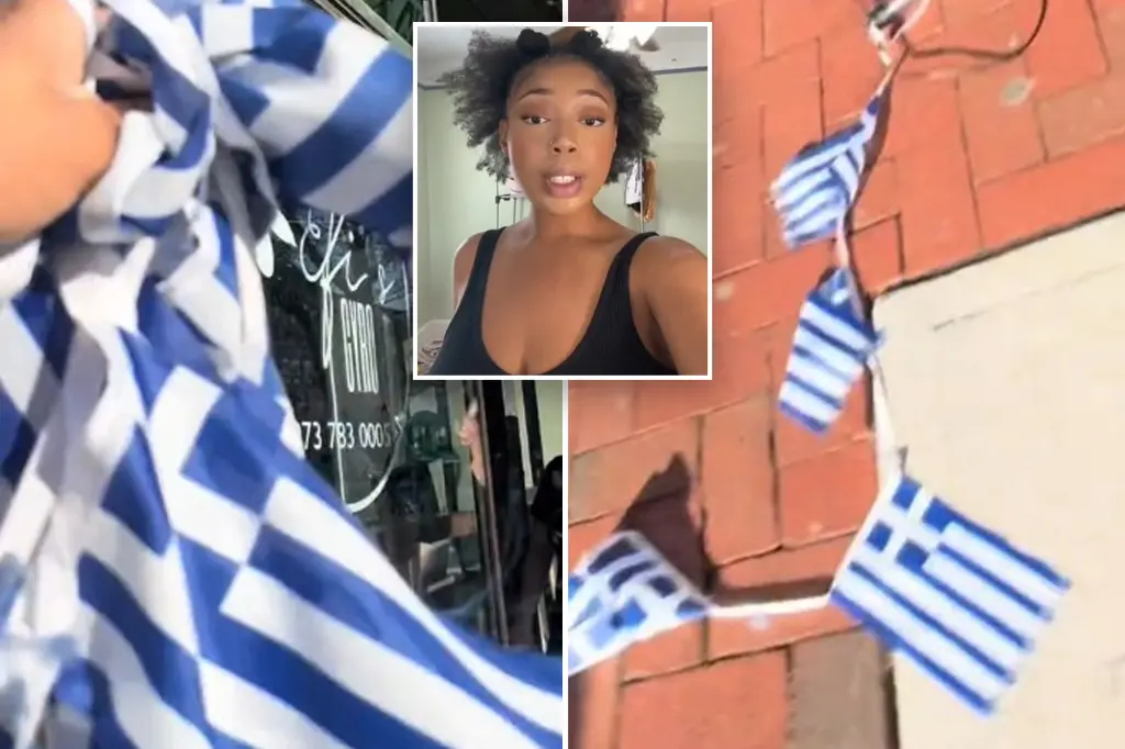 TikToker mistakenly tears down Greek flags outside a Jersey restaurant, thinking they were Israeli