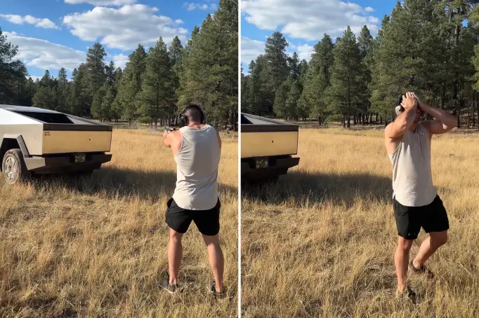 Watch: Adult film star Dante Colle shoots his Tesla Cybertruck with bullets to test its bulletproof claims. Here's what happened 