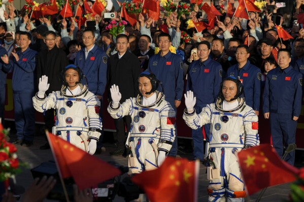 China launches youngest astronaut crew to its space station