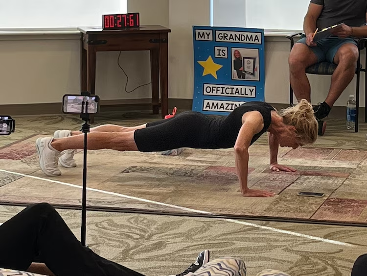 Watch: Canadian grandmother, 59, smashes world record with astonishing 1,575 pushups in one hour