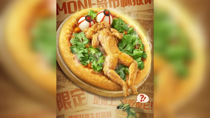 Pizza Hut in China introduces 'Goblin Pizza' topped with a deep-fried frog