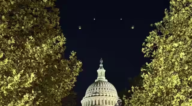 Watch: Mysterious lights over Capitol Hill spark UFO speculation and panic