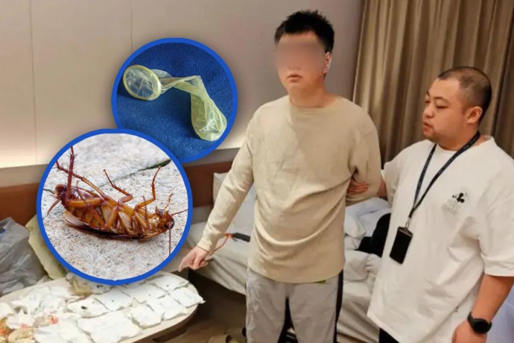 Chinese man arrested for scamming 63 hotels with 'dead cockroaches, used condoms' to get free stays