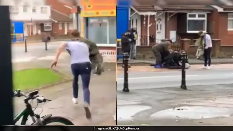 Watch: UK man leaves haircut midway to help policeman under attack