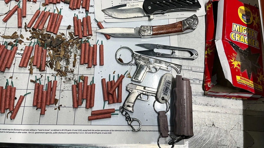 TSA uncovers 82 fireworks, 3 knives, 2 replica firearms in Philly-bound woman's bag at LAX