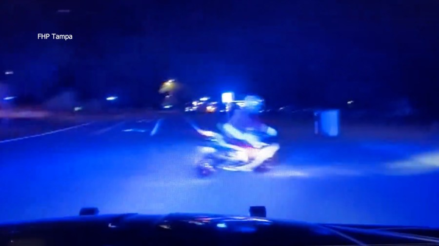 Watch: Motorcyclist dressed as Santa Claus escapes police in Florida in a high-speed chase