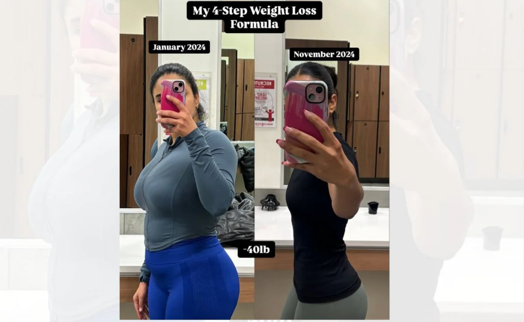 Woman loses 40 lbs, shares 4-step formula, workout routine, and diet