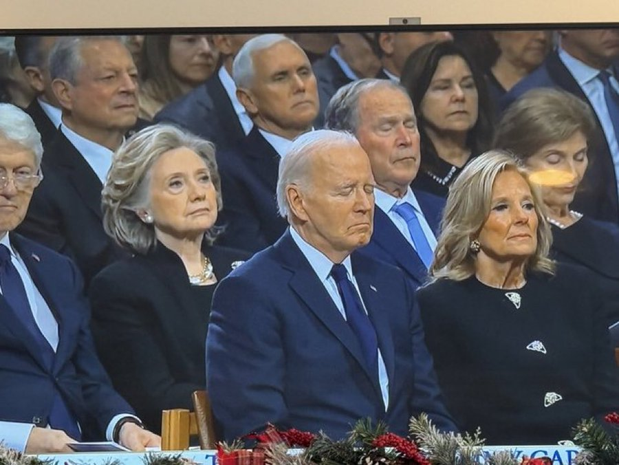 Was Joe Biden ‘sleeping’ at Jimmy Carter’s funeral? Expert analysis debunks viral claims