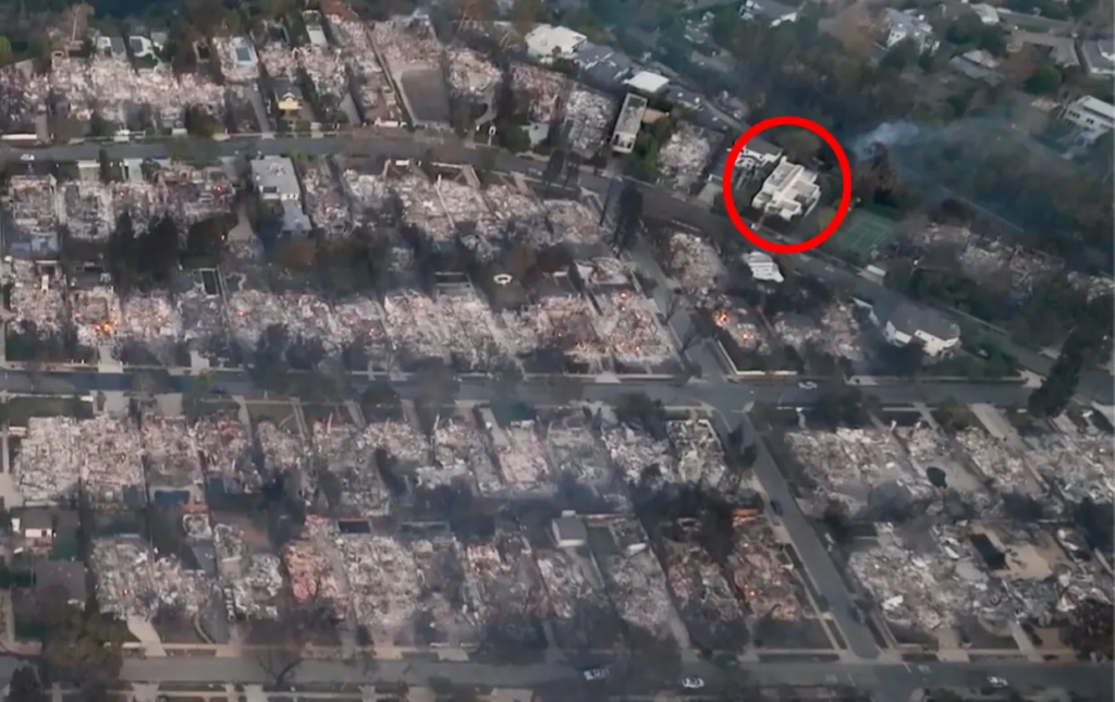 Luckiest home in LA': The only building standing after wildfire destroys entire district