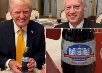 Donald Trump receives commemorative Diet Coke bottle from Coca-Cola CEO ahead of inauguration