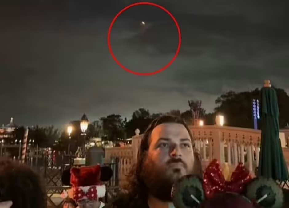 Watch: Disney World guests capture eerie red UFO darting upwards