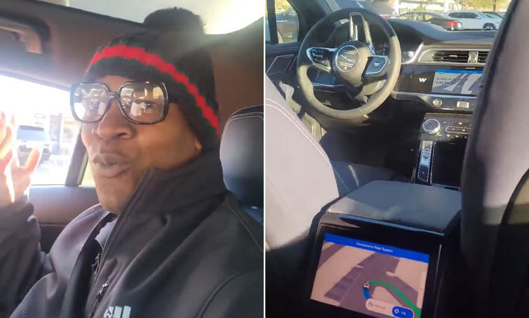 Watch: LA entrepreneur nearly misses flight after getting trapped in robotaxi