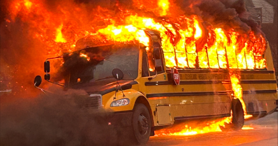 Ohio school bus catches fire, driver saves students in seconds – WATCH