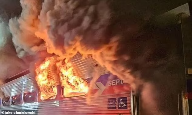 Pennsylvania passenger train bursts into flames as 350 passengers evacuate