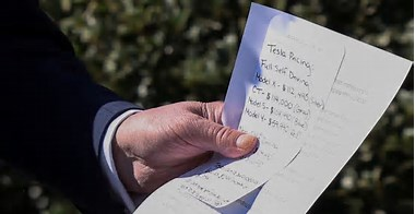 ‘$299/month for a Tesla?’ Trump’s notes spark buzz at event