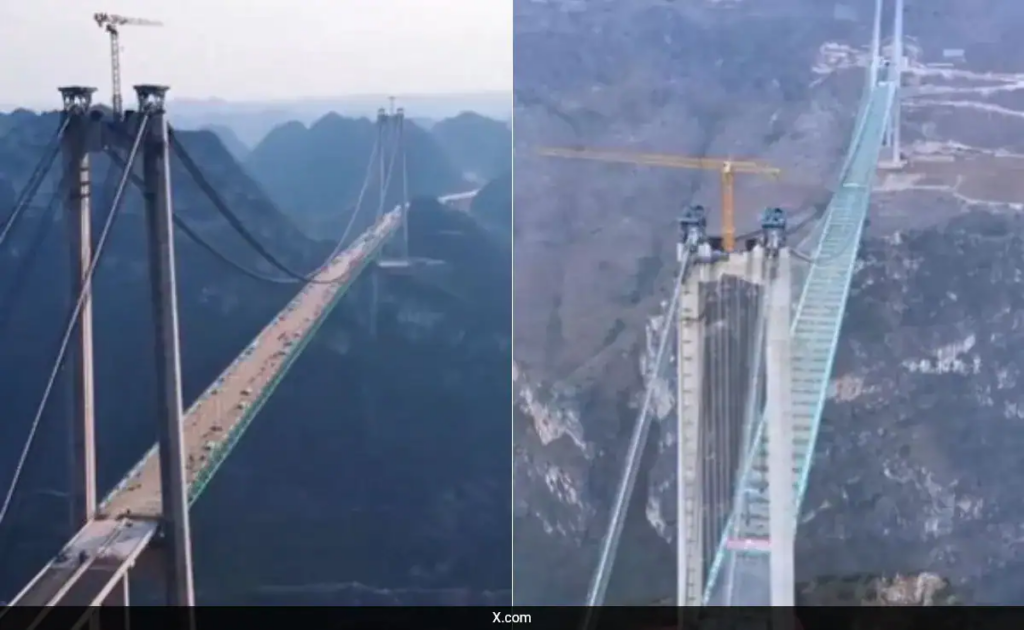 The Huajiang Grand Canyon Bridge costs £ 216,000,000 and will open in June(@CollinRugg/X)